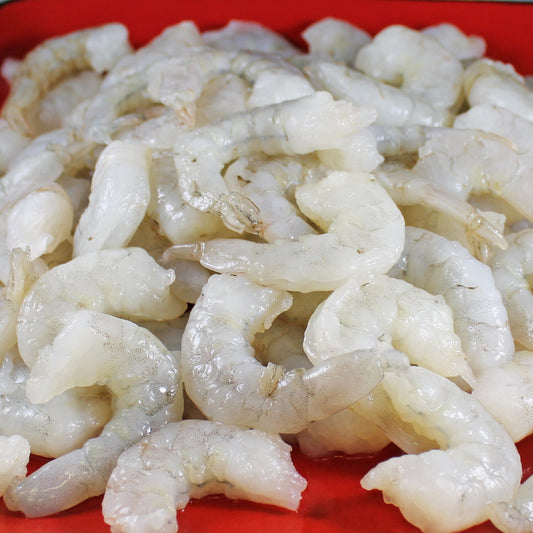 White Shrimp: 31/40 Peeled, Deveined & Tail-Off 2lb Bag - UNCOOKED