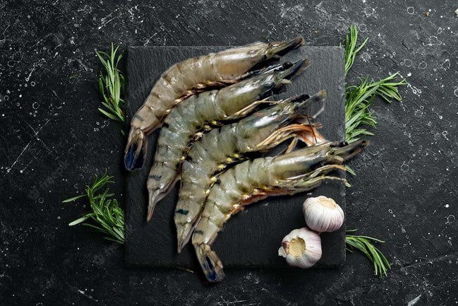 Shrimp 5/7 Black Tiger Head-on - 1lb Bag